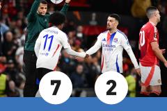 55e : Malick Fofana remplace Georges Mikautadze. Un changement qui va tout changer. (P. Lahalle/L'Équipe)