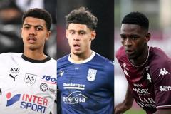 Abdelhamid Aït-Boudlal (Amiens), Ugo Raghouber (Dunkerque) et Idrissa Gueye (Metz). (Anthony Bibard/FEP/Icon Sport ; Dave Winter/FEP/Icon Sport)