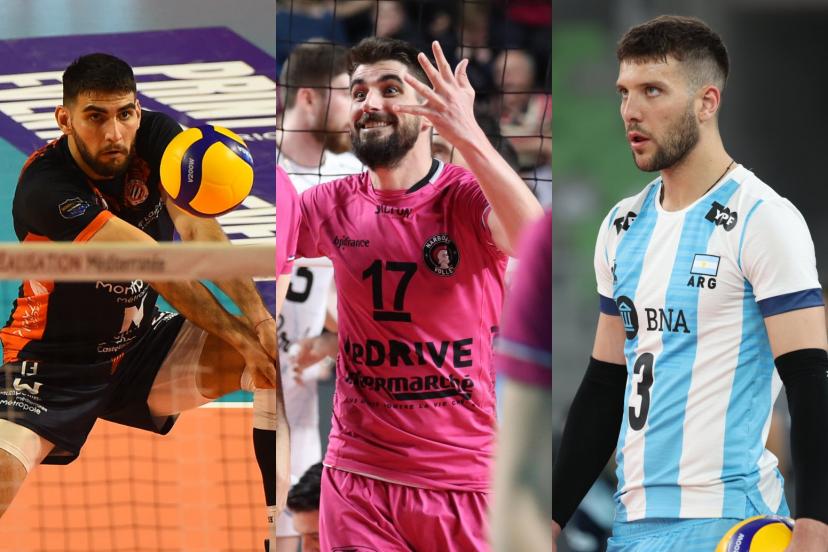 Ezequiel Palacios (Montpellier), Lisandro Zanotti (Narbonne) et Jan Martinez (Tourcoing). (S. Thomas, E. Garnier et N. Luttiau/L'Équipe)