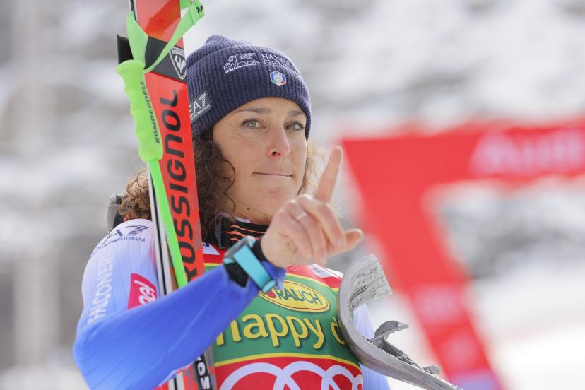 Federica Brignone a lourdement chuté lors des Championnats d'Italie la semaine dernière. (S. Boué/L'Équipe)