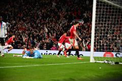 Harry Maguire a marqué le but décisif à la 120e + 1 contre l'OL. (P. Lahalle/L'Équipe)
