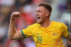Harry Souttar a inscrit le dernier but australien. (I. Al Omari/Reuters)