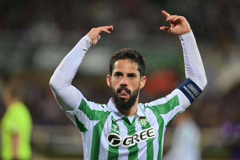 Isco lors de la demi-finale retour de Ligue Conférence entre la Fiorentina et le Betis Séville (2-2 a.p., 2-1 à l'aller), le 8 mai. (Roberto Ramaccia/IPP/Presse Sports)