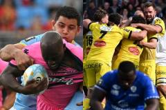 L'Usap et La Rochelle ont eu raison du Stade Français et de Vannes, en toute fin de match dans les deux cas, samedi. (M.Rondel/S.Salom-Gomis/AFP)