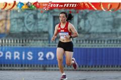 La Bhoutanaise Kinzang Lhamo le 11 août lors du marathon féminin dont elle a pris la dernière place. (L'Equipe)