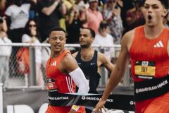 Le Français Sasha Zhoya lors de l'épreuve du Grand Slam Track de Miami. (GAGASTROPHE)