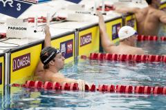 Léon Marchand accusait le coup à l'arrivée de la finale du 400 m 4 nages. (G. Mobuchon/Presse Sports)