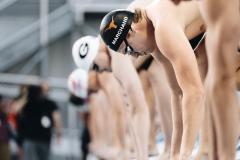 Léon Marchand au départ de la finale du 400 m, jeudi à Fort Lauderdale. (Gaëlle Mobuchon/Presse sports)