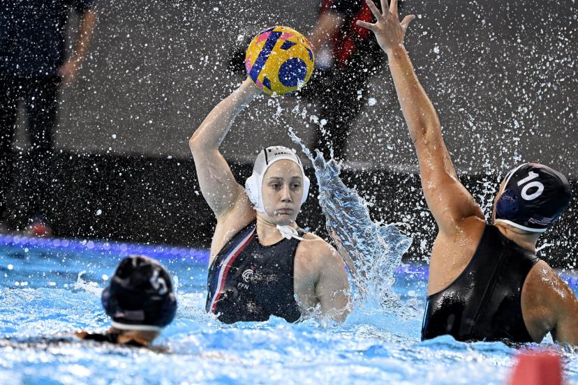 Les Bleues se sont inclinées face aux championnes olympiques américaines, ce lundi lors du test-event. (S. Mantey/L'Équipe)