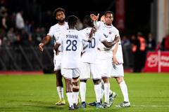 Les Clermontois lors du match aller à Boulogne-sur-Mer (3-1) (P. Lecoeur/FEP/Icon Sport)