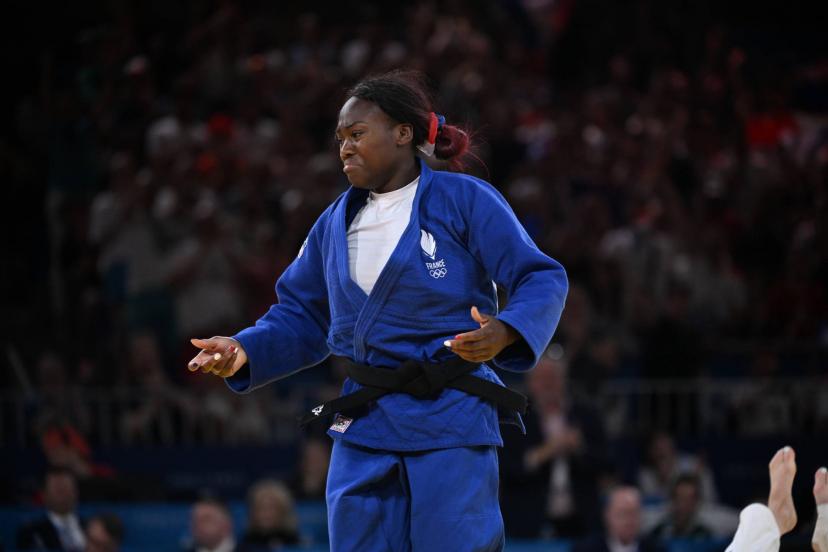 Les larmes de bonheur de Clarisse Agbégnénou, qui repart de ses Jeux avec une médaille de bronze. (S.Mantey/L'Equipe)