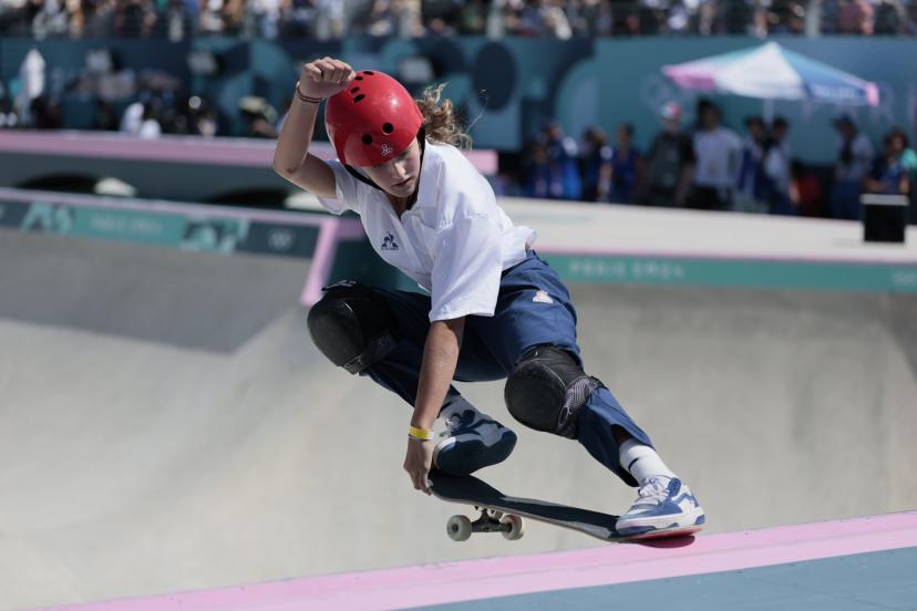 Louise-Aïna Taboulet lors d'un de ses runs mardi. (S. Boué/L'Équipe)