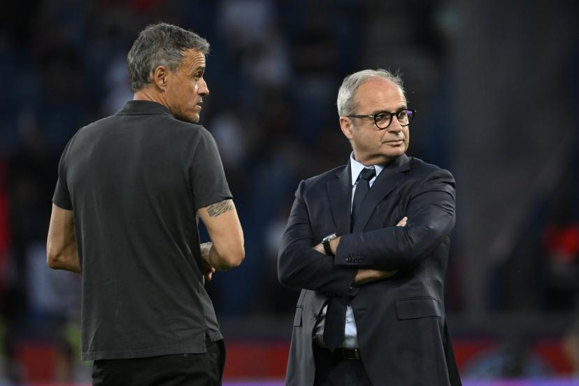 Luis Enrique et Luis Campos, ici en novembre 2023. (A. Réau/L'Équipe)