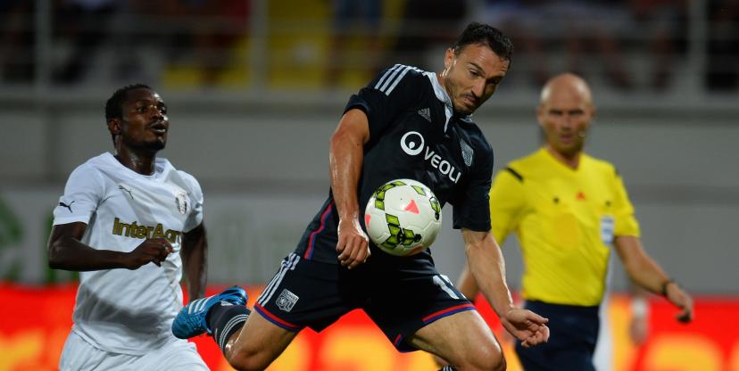 Steed Malbranque et l'OL ne rejoindront pas la phase de groupes de la Ligue Europa. (AFP)