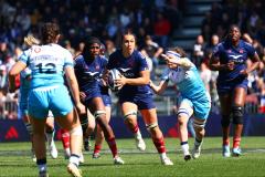 Manae Feleu (ici face à l'Écosse, victoire 38-15) s'agace lorsqu'on parle des faiblesses de l'équipe de France sur ballons portés. (Gwendoline Le Goff/L'Équipe)