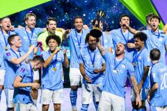 Manchester City est le dernier lauréat de la Coupe Intercontinentale après avoir battu Fluminense (4-0) en finale, le 22 décembre 2023 à Djeddah (ARS). (J. Marklund/Bildbyran/Icon Sport)