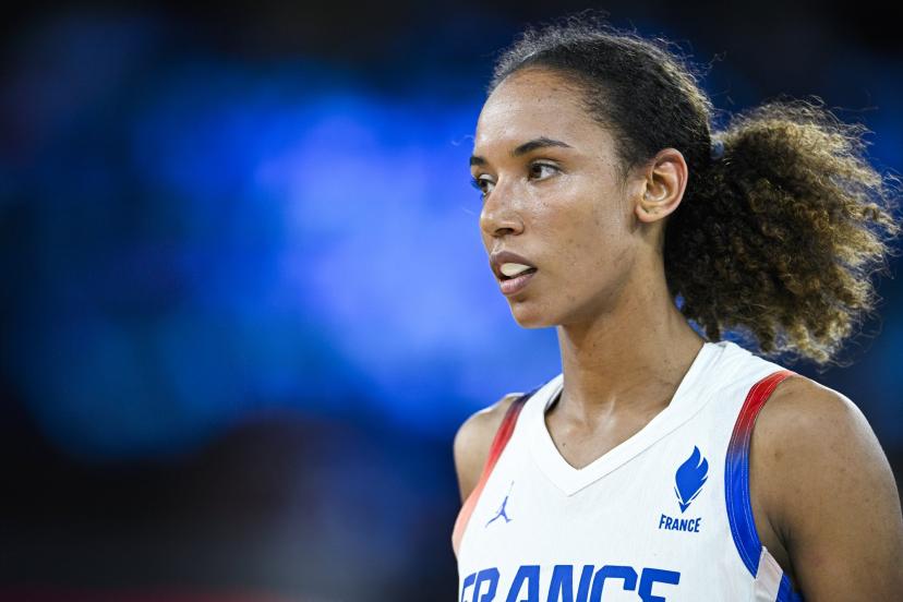 Marième Badiane lors de la finale des Jeux Olympiques à Paris. (V. Joly/ Presse Sports)