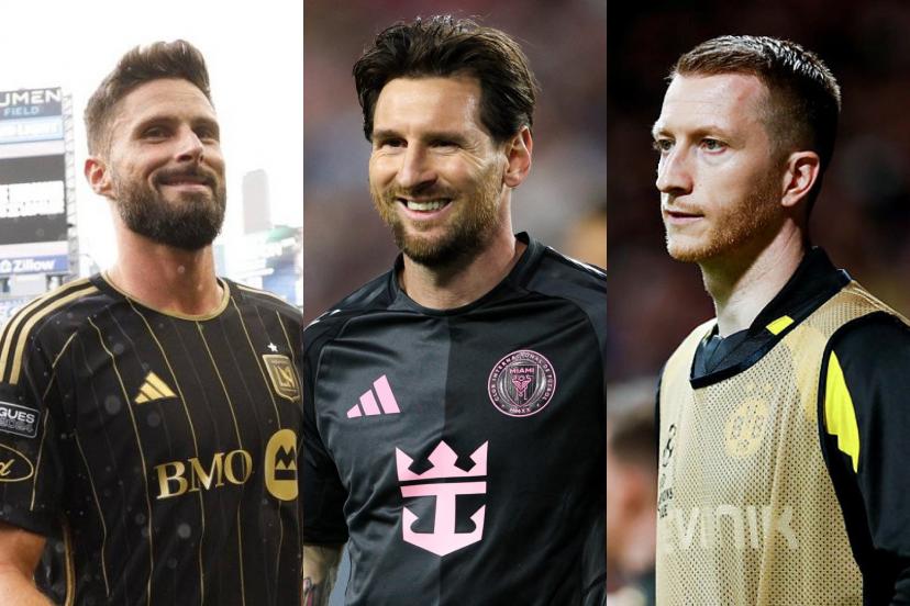 Olivier Giroud, Lionel Messi et Marco Reus font partie des joueurs qui ont récemment quitté les grands Championnats européens pour s'exiler aux États-Unis. (Presse Sports, Reuters et AFP)