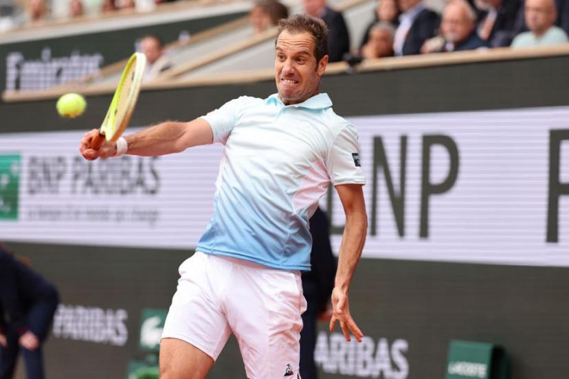 Richard Gasquet en action à Roland-Garros, ce lundi. (S.Boué/L'Equipe)
