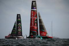 Team New Zealand mène désormais 3-0 face à Team Ineos Britannia. (AFP)