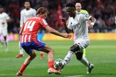 Vinicius a manqué un penalty face à l'Atlético de Madrid, mercredi. (T. Coex/AFP)